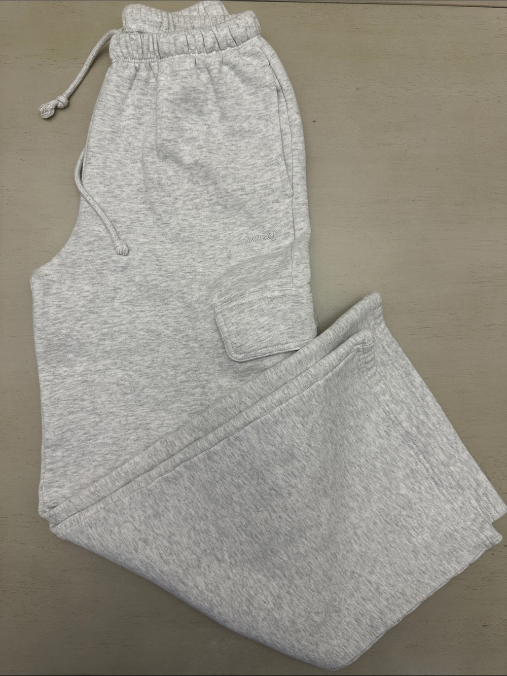 Garage UltraFleece Baggy Cargo Sweatpants Light Gray - size XXS